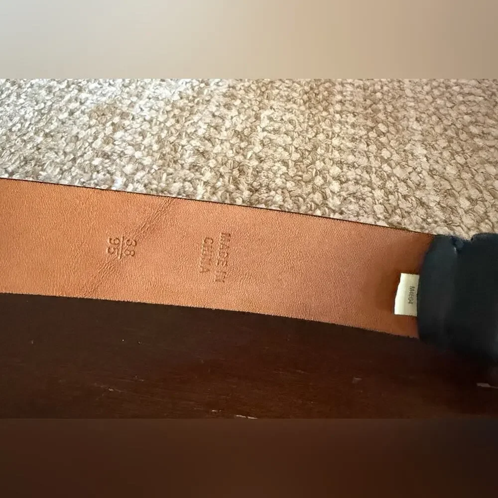 Polo Ralph Lauren black  Leather Belt with brass Buckle Sz 38